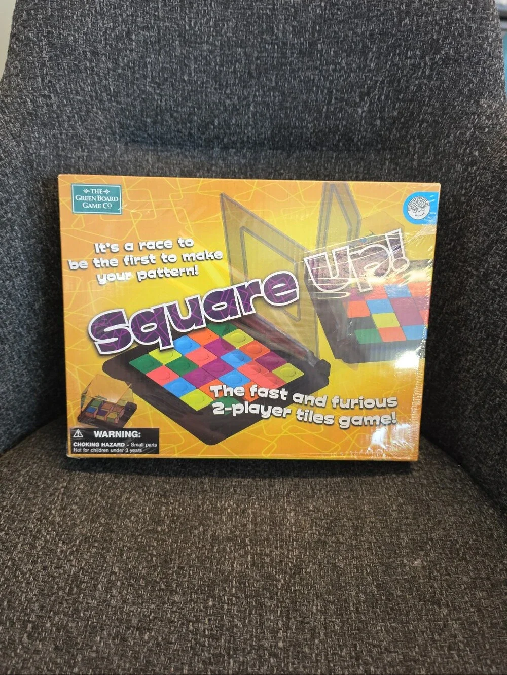 NIB Sealed 2007 Square Up! The Green Board Game Co. MindWare 2 Player Tile Game
